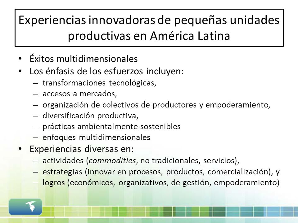Experiencias innovadoras de pequeñas unidades productivas en América Latina