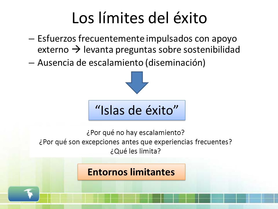 Los límites del éxito Islas de éxito Entornos limitantes