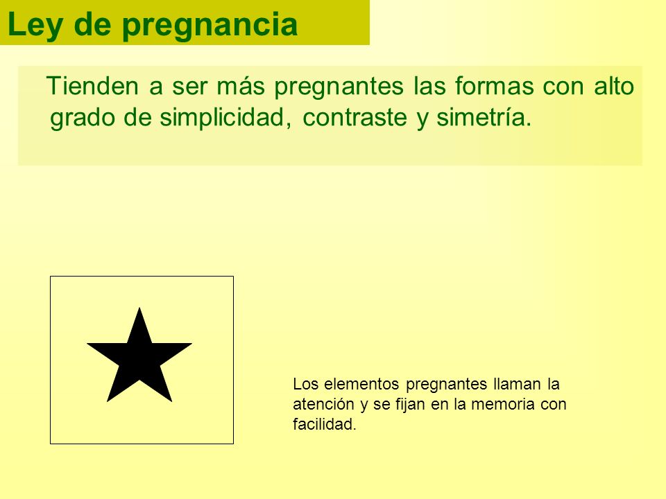 Ley de pregnancia Tienden a ser más pregnantes las formas con alto grado de simplicidad, contraste y simetría.