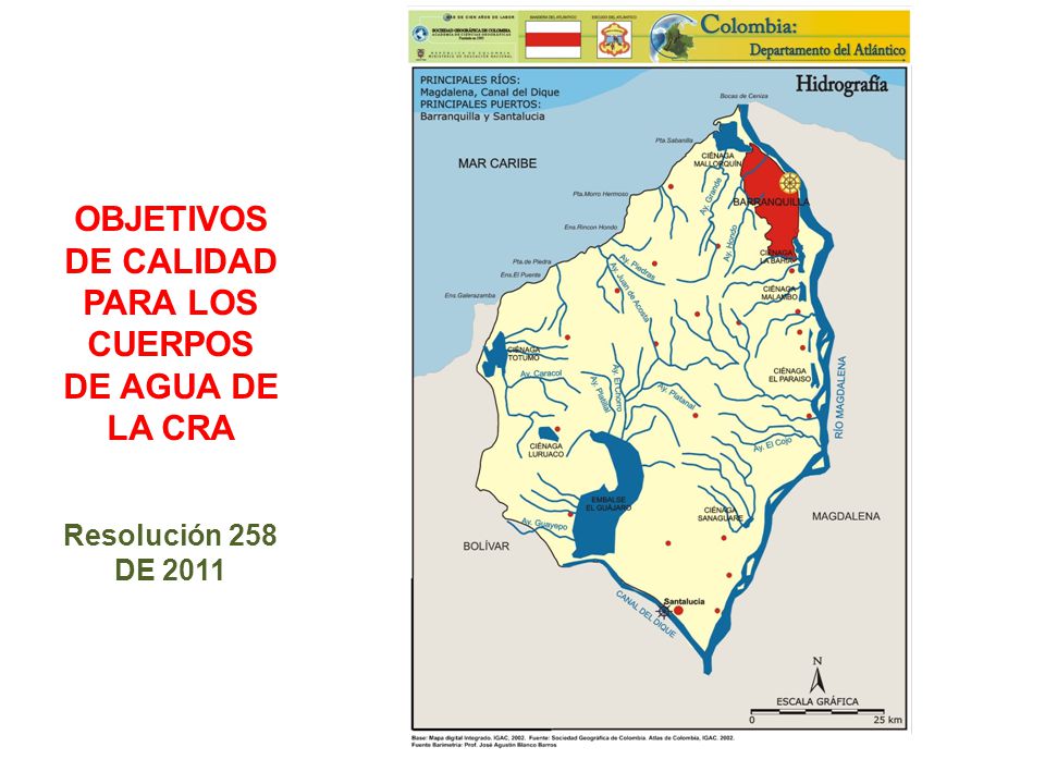 OBJETIVOS DE CALIDAD PARA LOS CUERPOS DE AGUA DE LA CRA Resolución 258 DE 2011