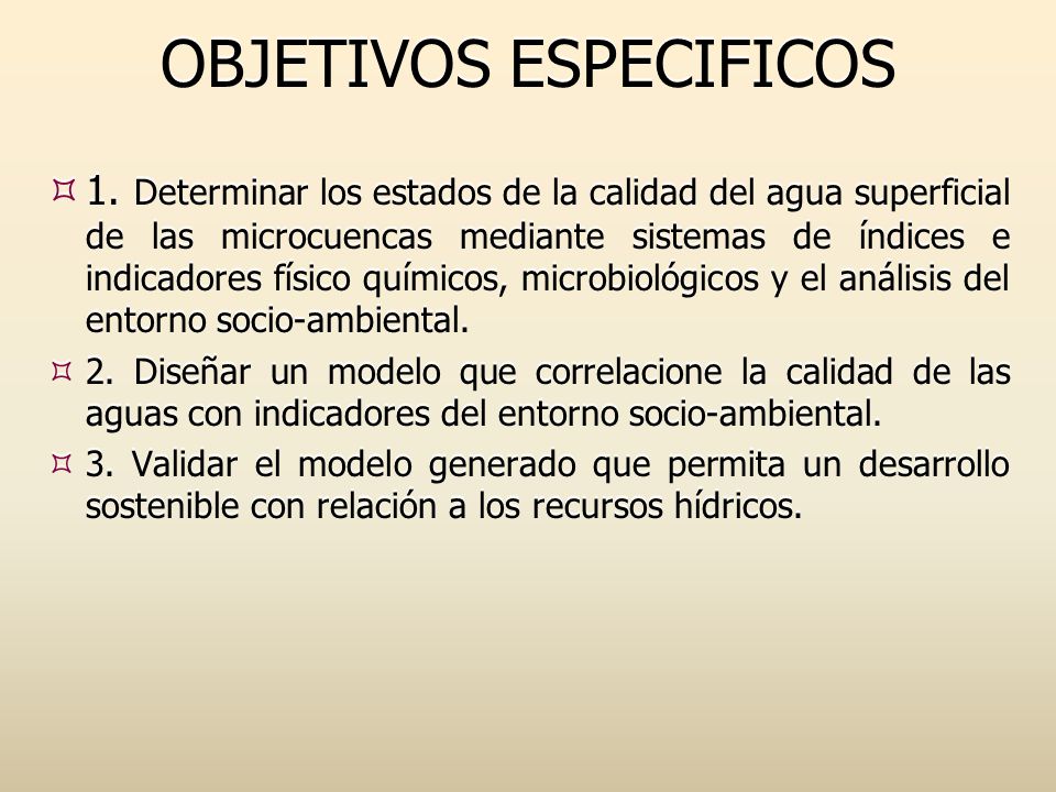 OBJETIVOS ESPECIFICOS