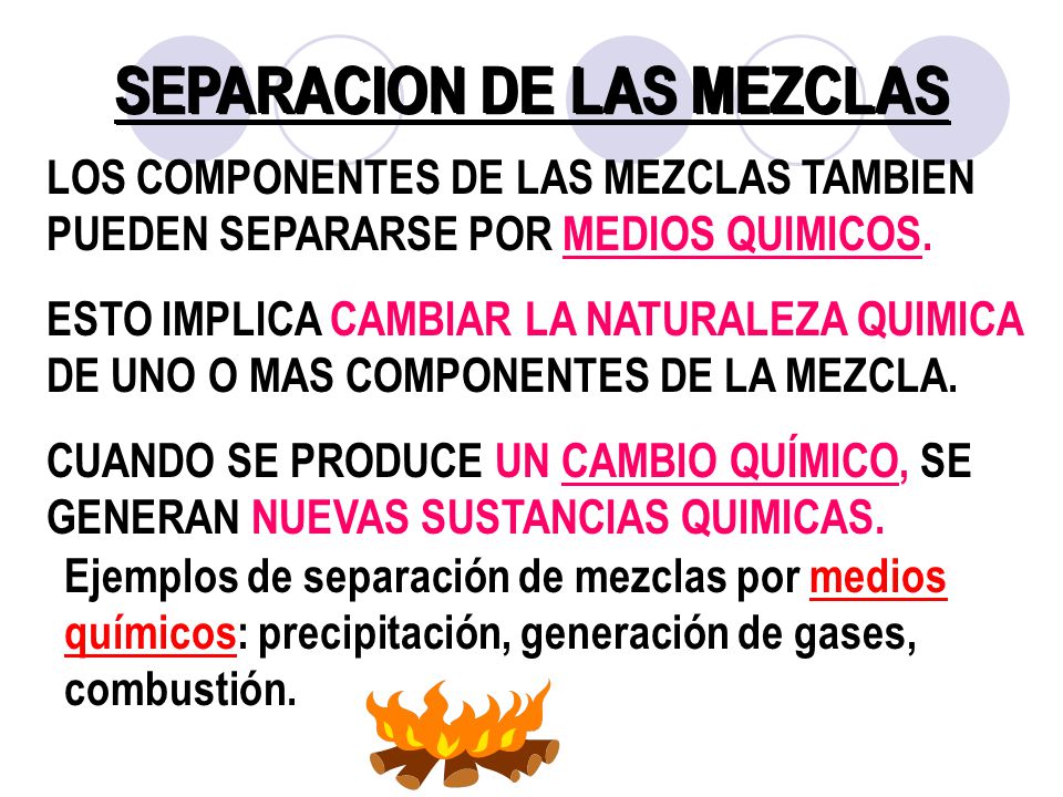SEPARACION DE LAS MEZCLAS
