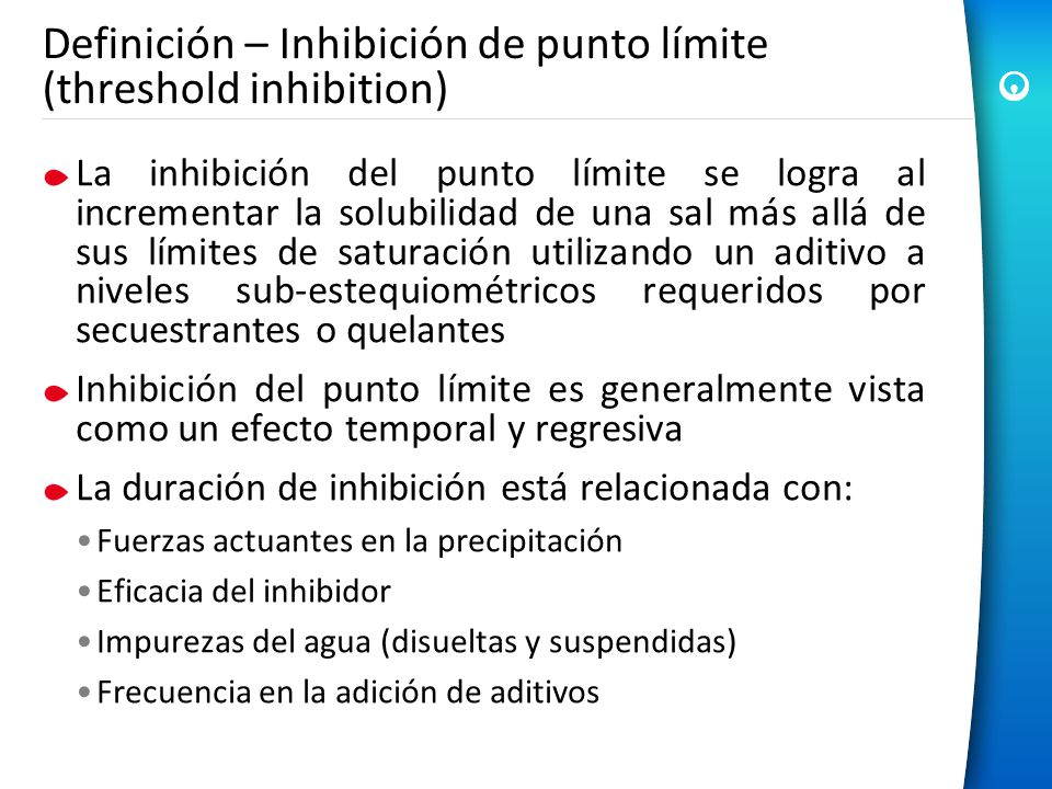 Definición – Inhibición de punto límite (threshold inhibition)
