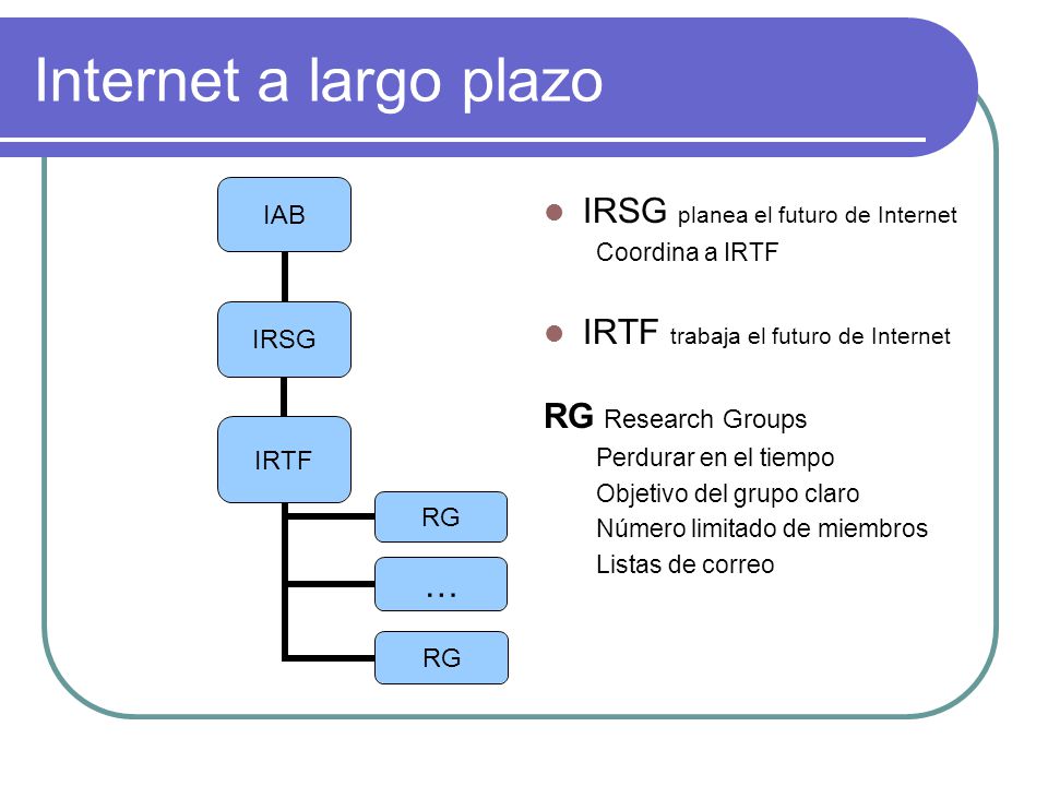 Internet a largo plazo IRSG planea el futuro de Internet