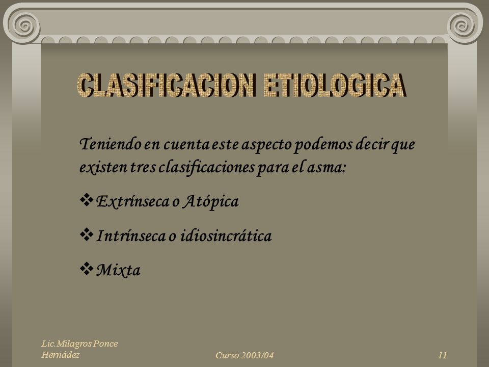 CLASIFICACION ETIOLOGICA