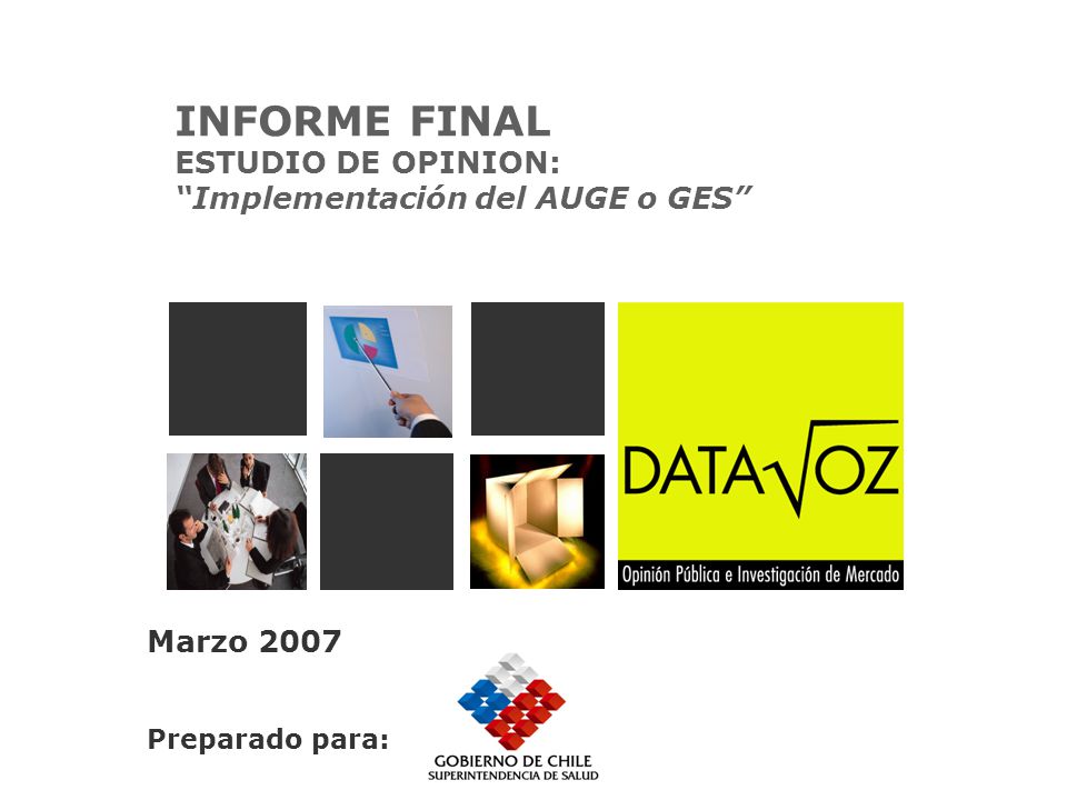INFORME FINAL ESTUDIO DE OPINION: Implementación del AUGE o GES