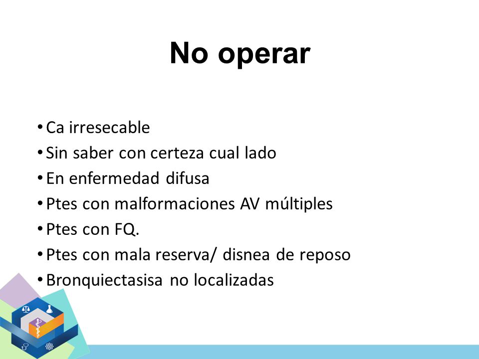 No operar Ca irresecable Sin saber con certeza cual lado