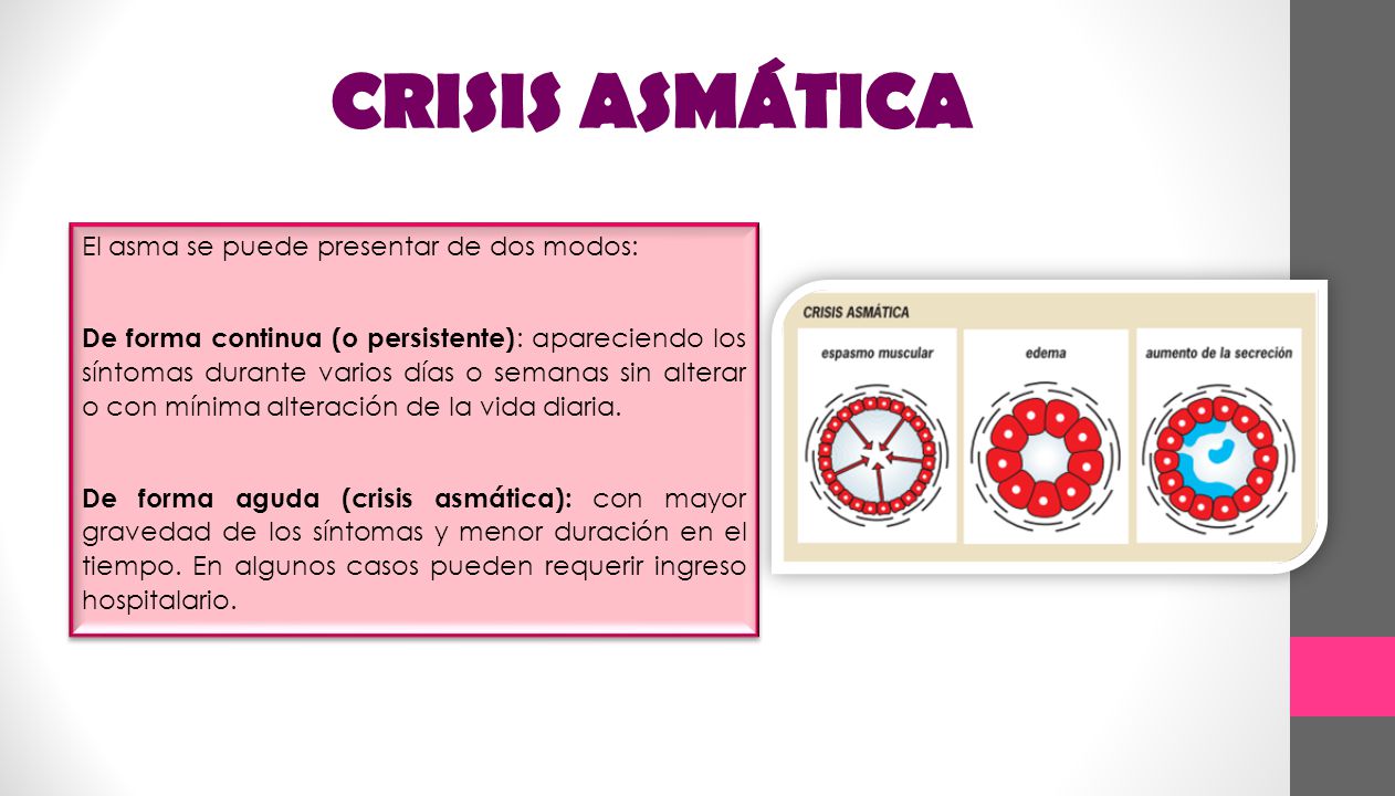 CRISIS ASMÁTICA El asma se puede presentar de dos modos: