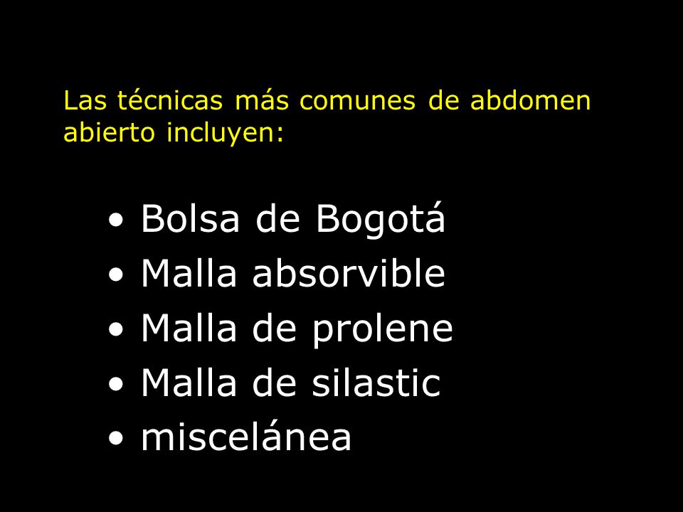 Bolsa de Bogotá Malla absorvible Malla de prolene Malla de silastic
