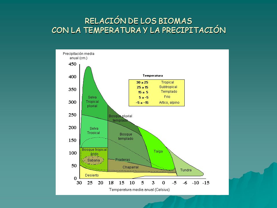 RELACIÓN DE LOS BIOMAS CON LA TEMPERATURA Y LA PRECIPITACIÓN
