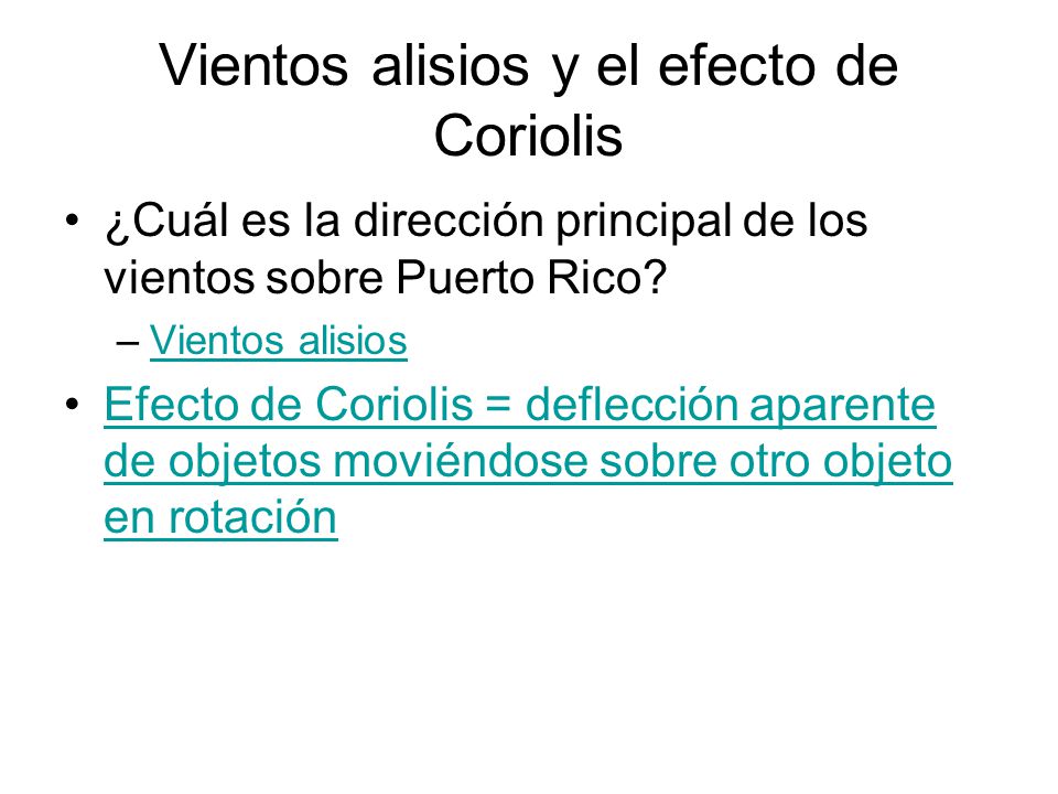 Vientos alisios y el efecto de Coriolis