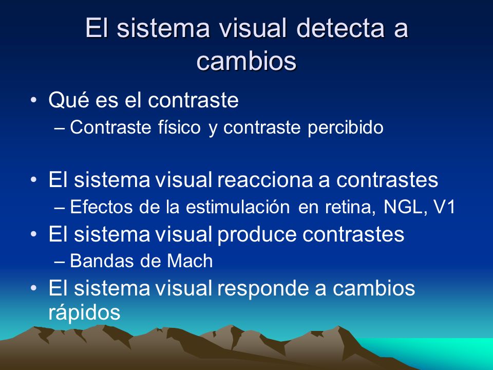 El sistema visual detecta a cambios