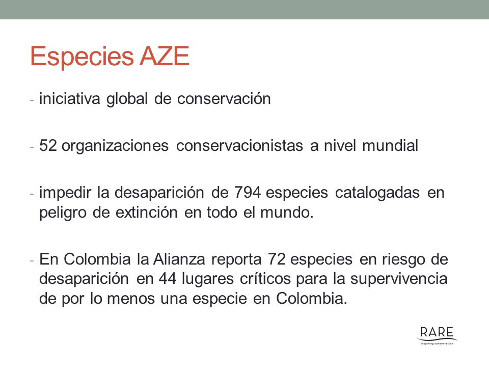 Especies AZE iniciativa global de conservación