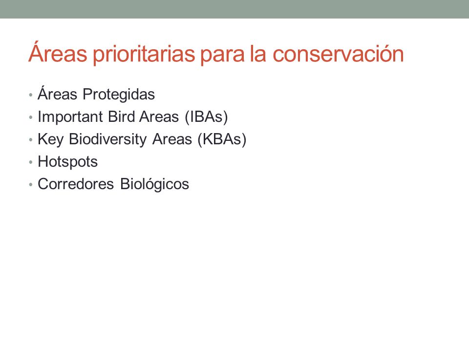 Áreas prioritarias para la conservación
