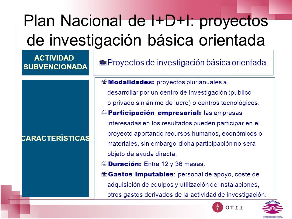Plan Nacional de I+D+I: proyectos de investigación básica orientada