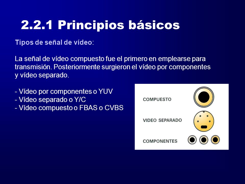 2.2.1 Principios básicos Tipos de señal de vídeo: