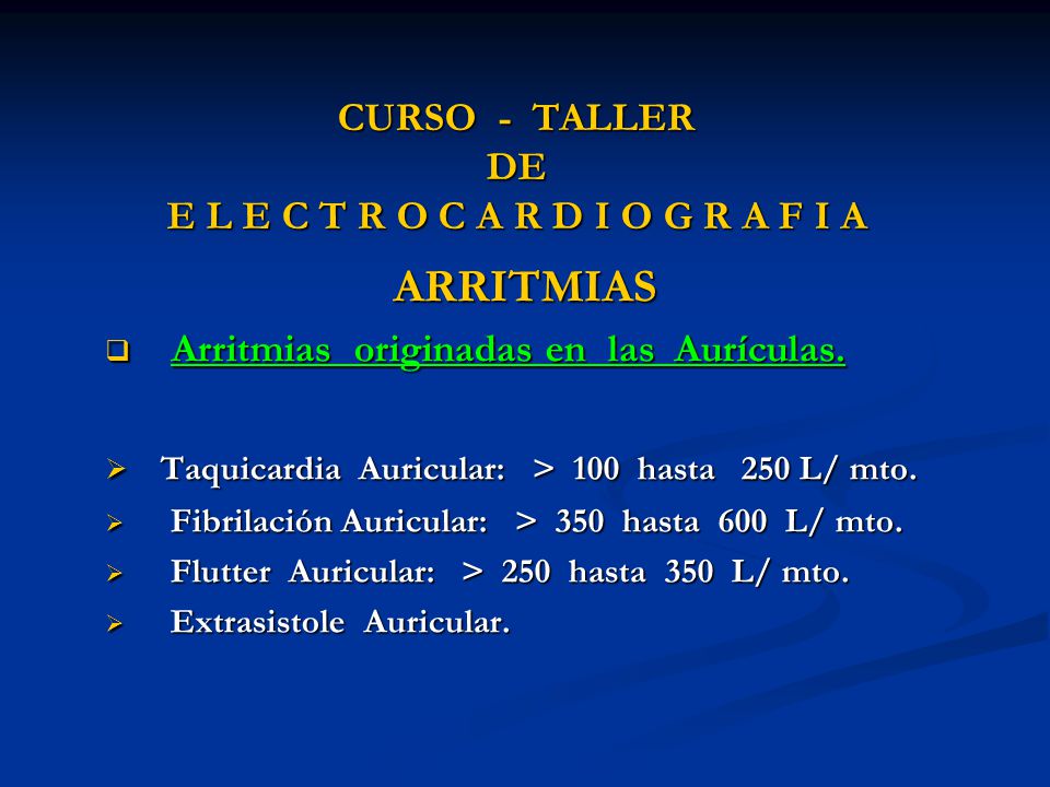 CURSO - TALLER DE E L E C T R O C A R D I O G R A F I A