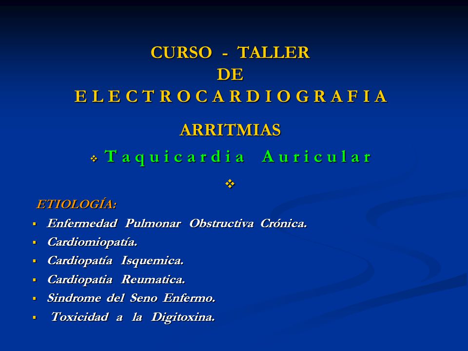 CURSO - TALLER DE E L E C T R O C A R D I O G R A F I A