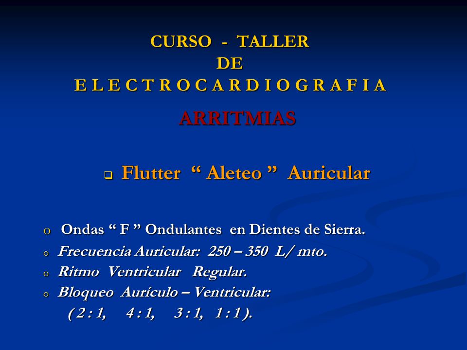 CURSO - TALLER DE E L E C T R O C A R D I O G R A F I A