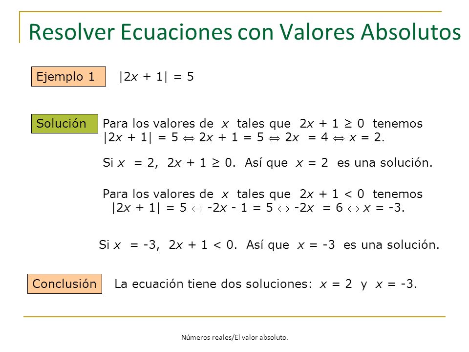 Resolver Ecuaciones con Valores Absolutos