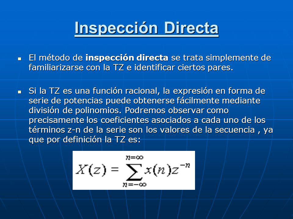 Inspección Directa El método de inspección directa se trata simplemente de familiarizarse con la TZ e identificar ciertos pares.