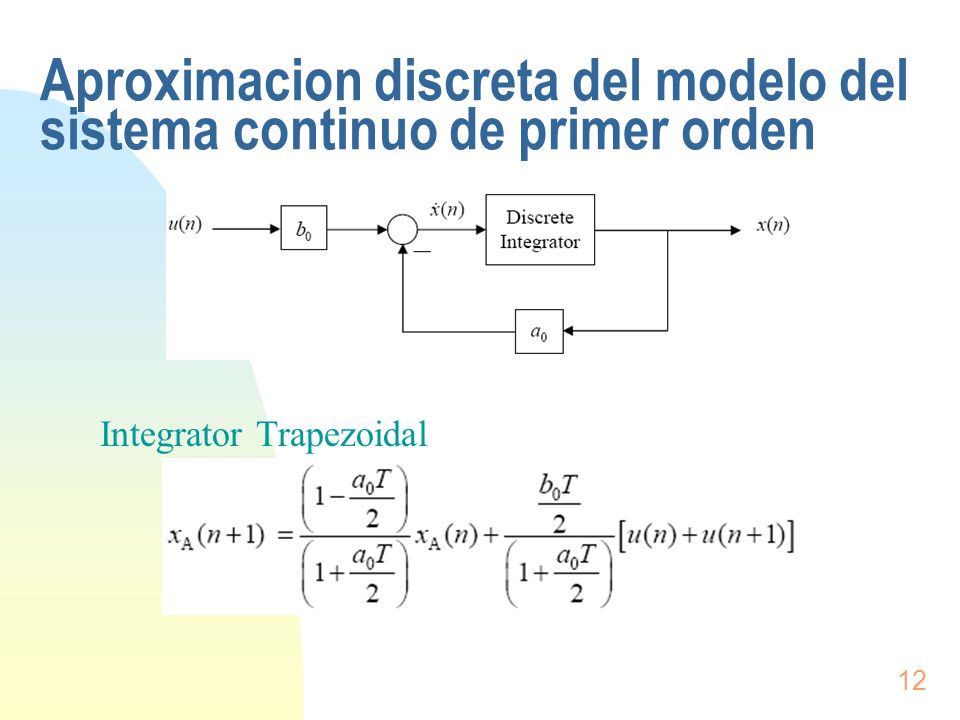 Aproximacion discreta del modelo del sistema continuo de primer orden