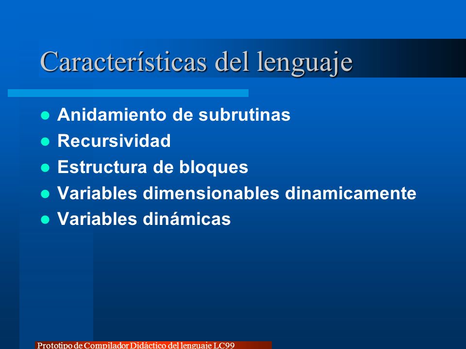 Características del lenguaje