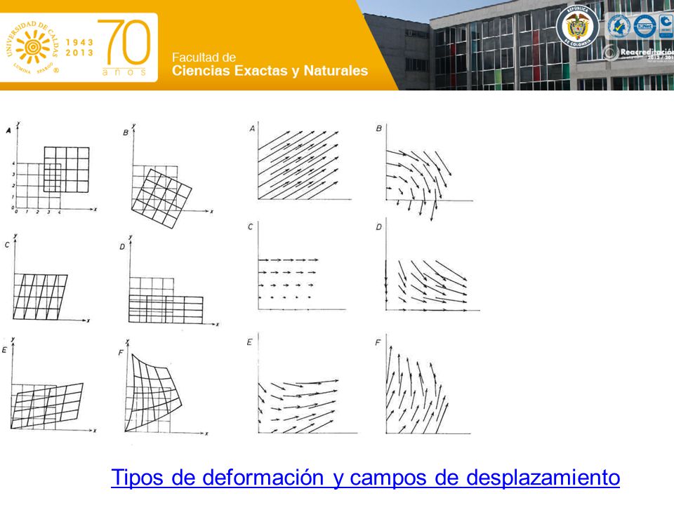 Tipos de deformación y campos de desplazamiento