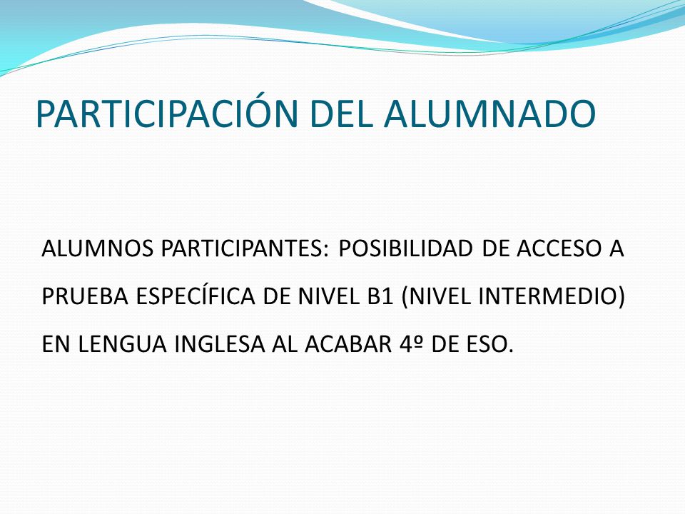 PARTICIPACIÓN DEL ALUMNADO