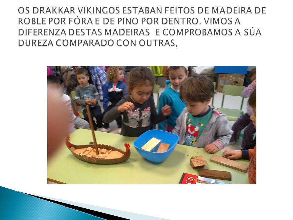 OS DRAKKAR VIKINGOS ESTABAN FEITOS DE MADEIRA DE ROBLE POR FÓRA E DE PINO POR DENTRO.