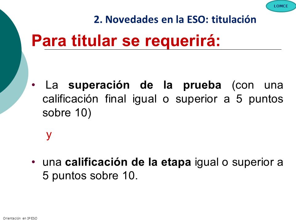 2. Novedades en la ESO: titulación