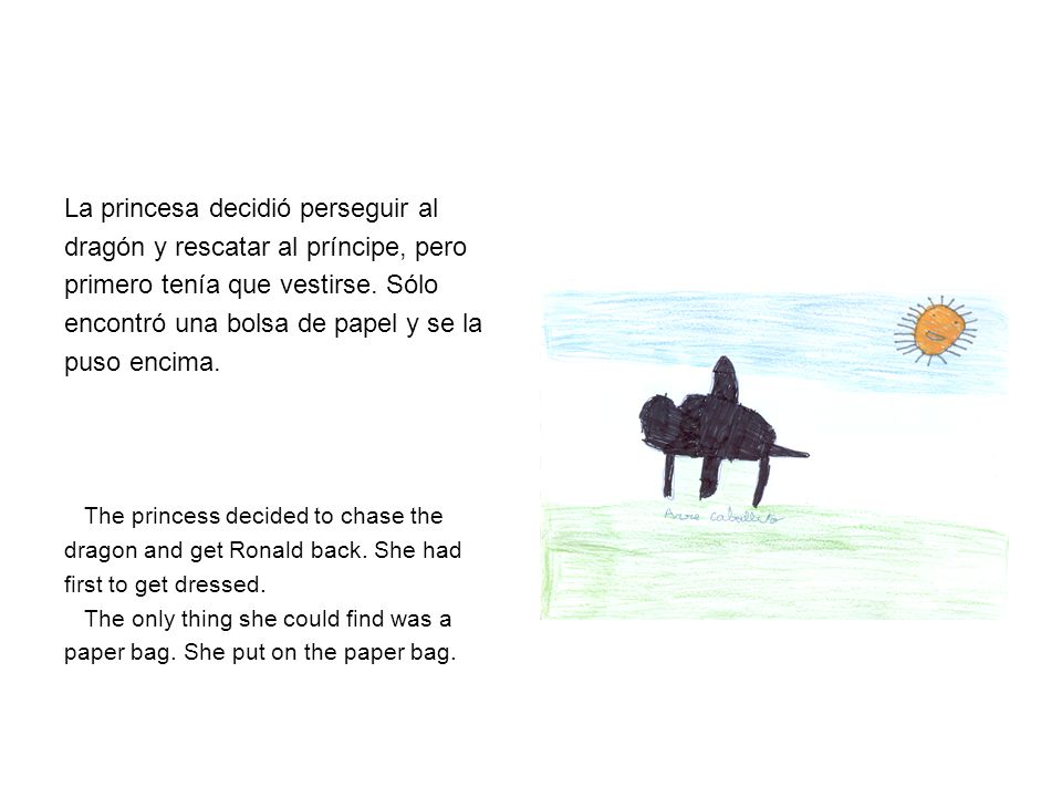 La princesa decidió perseguir al dragón y rescatar al príncipe, pero