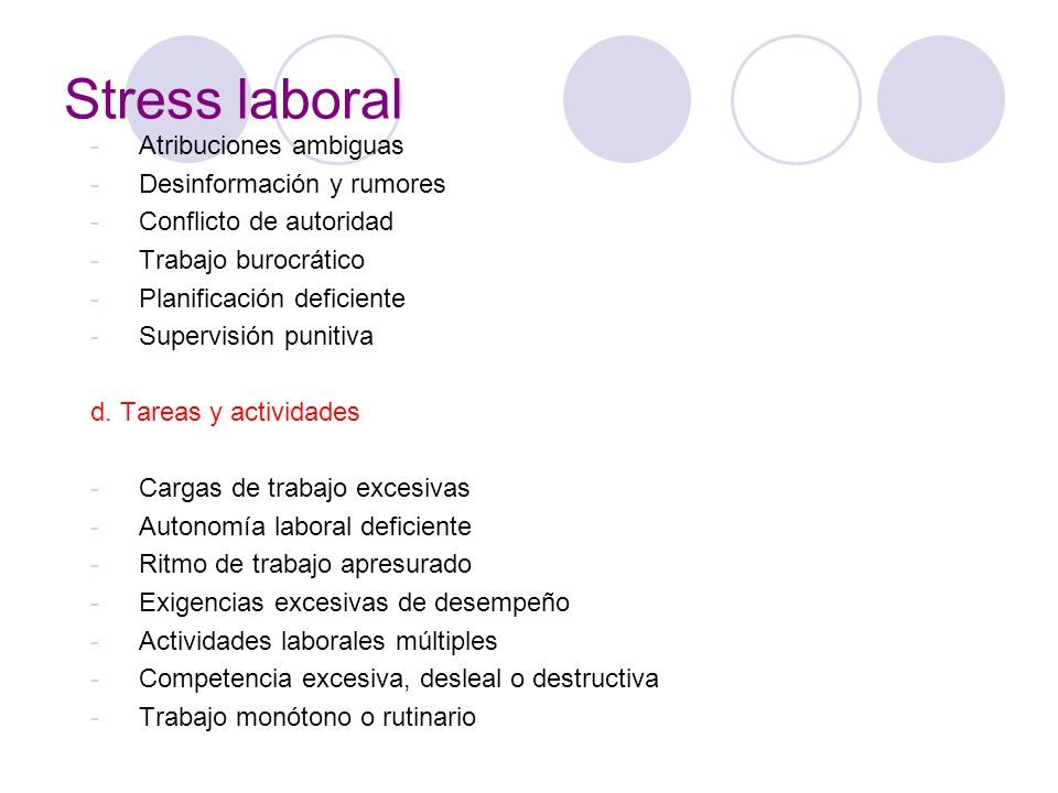 Stress laboral Atribuciones ambiguas Desinformación y rumores