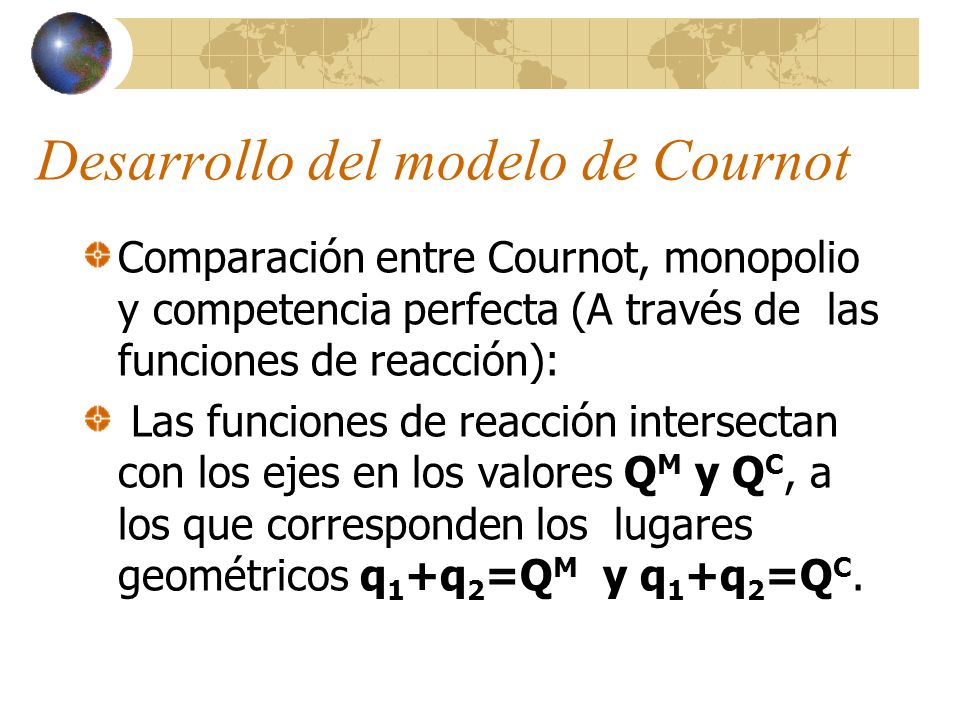 Desarrollo del modelo de Cournot