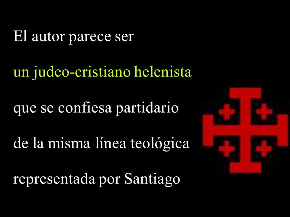 El autor parece ser un judeo-cristiano helenista. que se confiesa partidario. de la misma línea teológica.
