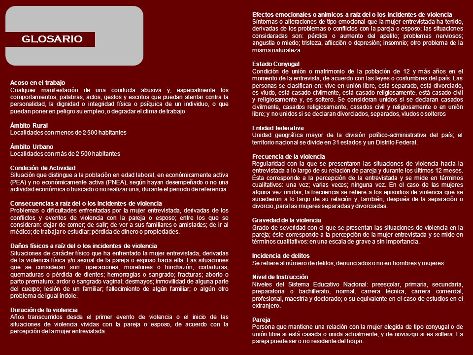 Efectos emocionales o anímicos a raíz del o los incidentes de violencia