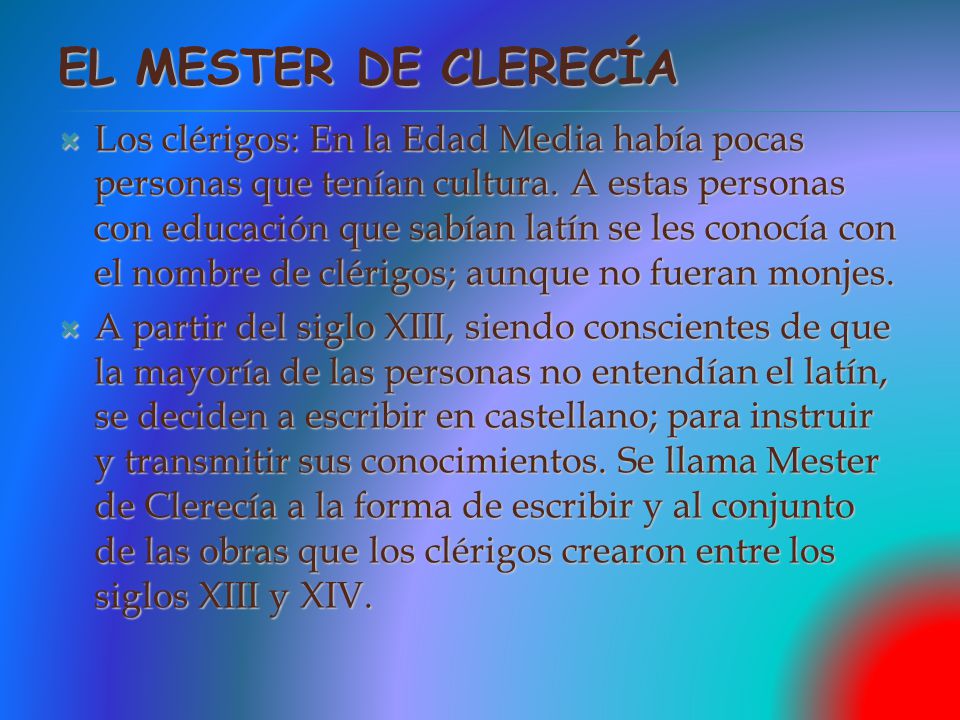 El Mester de Clerecía