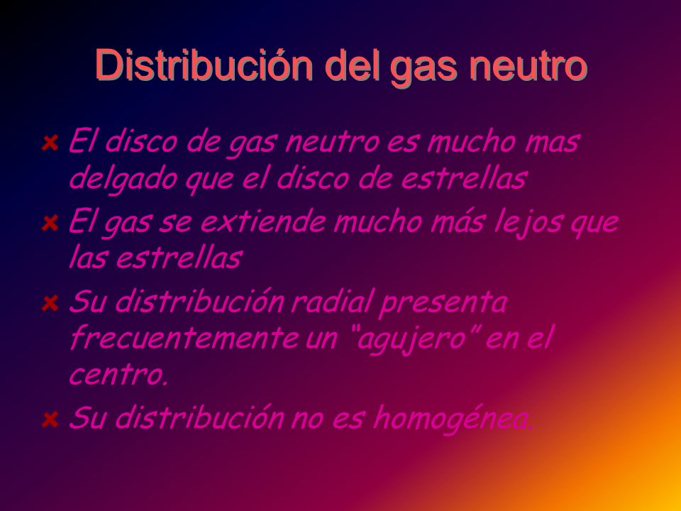Distribución del gas neutro