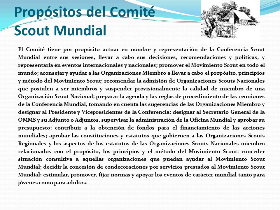 Propósitos del Comité Scout Mundial