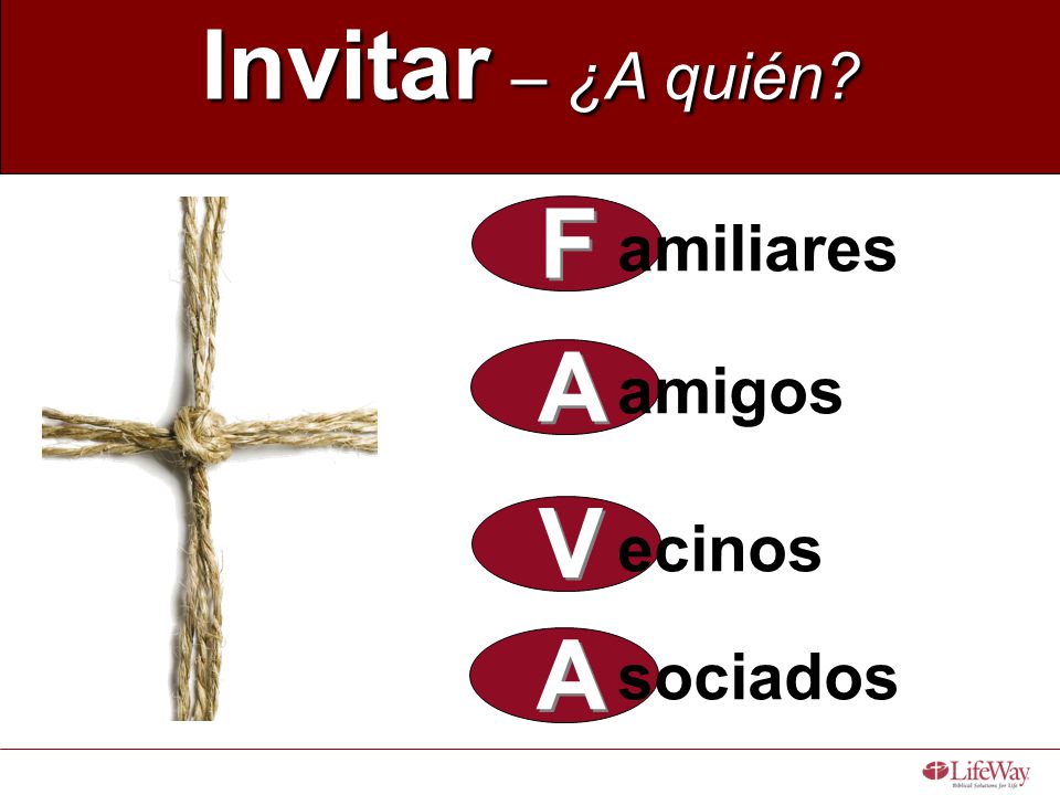 Invitar – ¿A quién F amiliares amigos ecinos sociados A V A