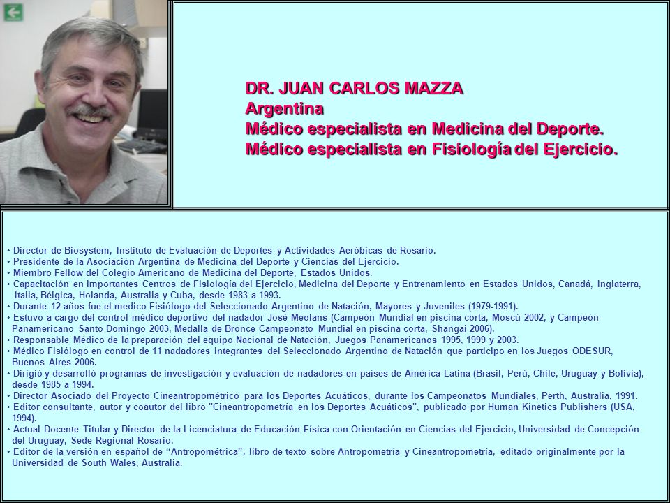 Médico especialista en Medicina del Deporte.
