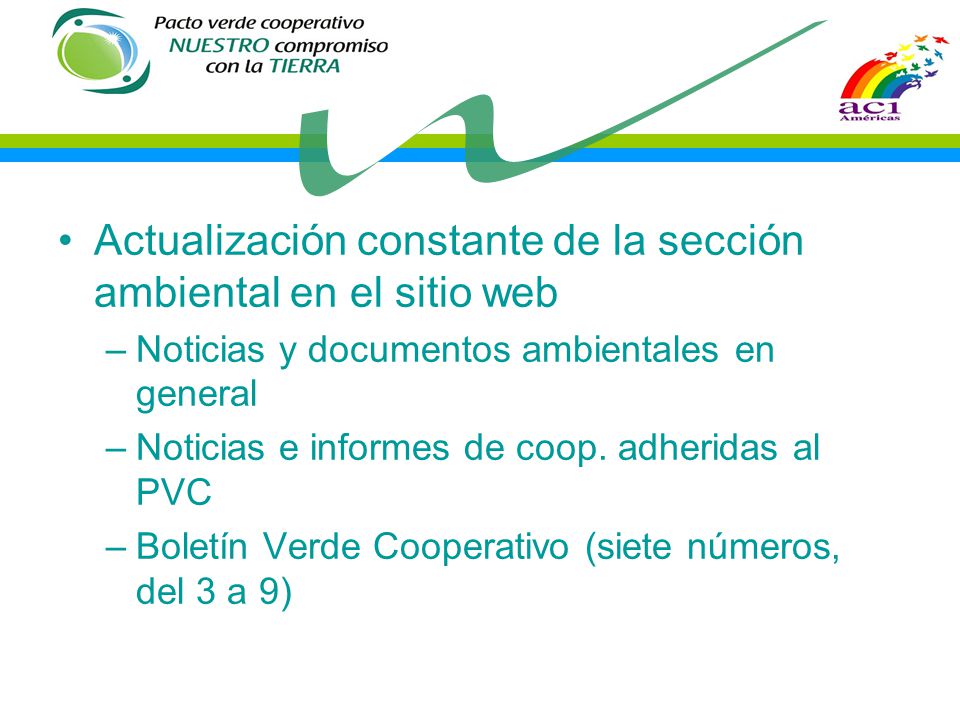 Actualización constante de la sección ambiental en el sitio web
