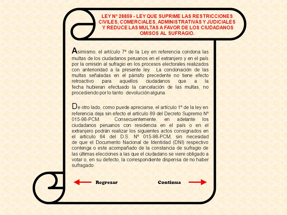 Y REDUCE LAS MULTAS A FAVOR DE LOS CIUDADANOS OMISOS AL SUFRAGIO.