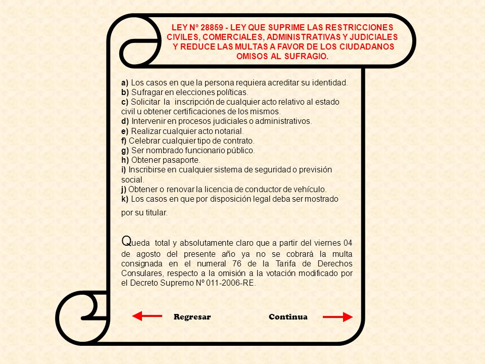 Y REDUCE LAS MULTAS A FAVOR DE LOS CIUDADANOS OMISOS AL SUFRAGIO.
