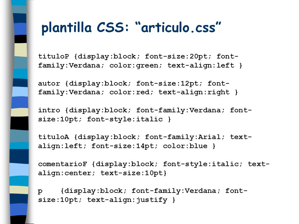 plantilla CSS: articulo.css