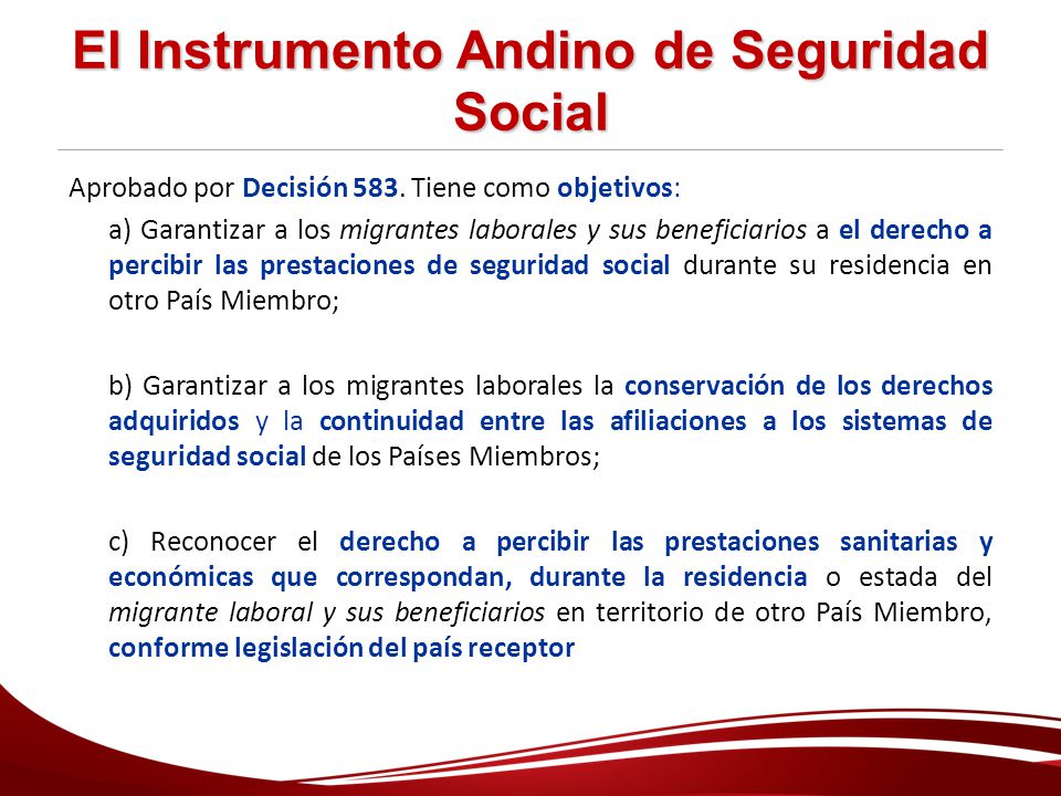 El Instrumento Andino de Seguridad Social