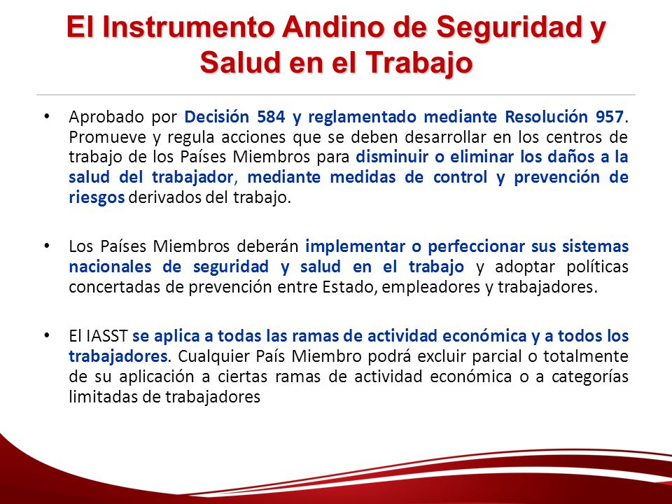 El Instrumento Andino de Seguridad y Salud en el Trabajo