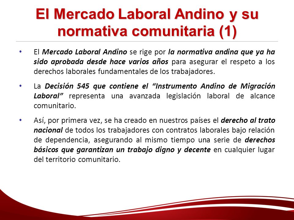 El Mercado Laboral Andino y su normativa comunitaria (1)