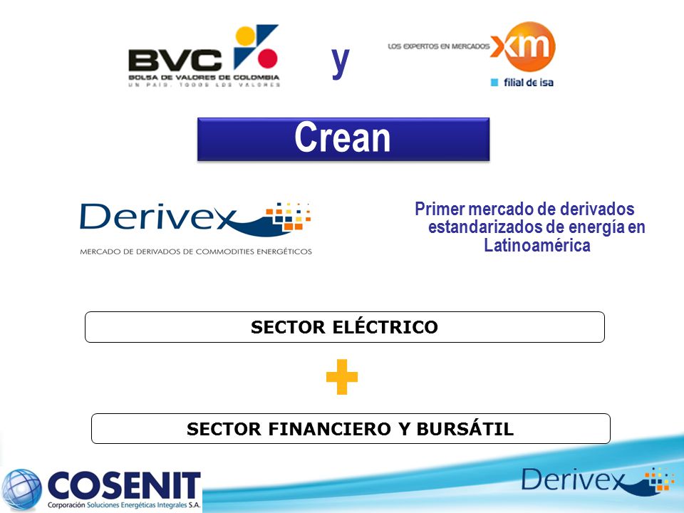 y Crean. Primer mercado de derivados estandarizados de energía en Latinoamérica. SECTOR ELÉCTRICO.