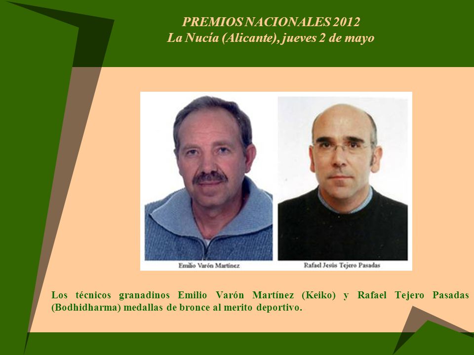 PREMIOS NACIONALES 2012 La Nucía (Alicante), jueves 2 de mayo